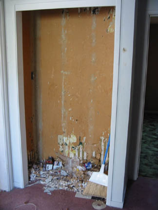 this is the future site of our lovely dry bar - formerly a closet